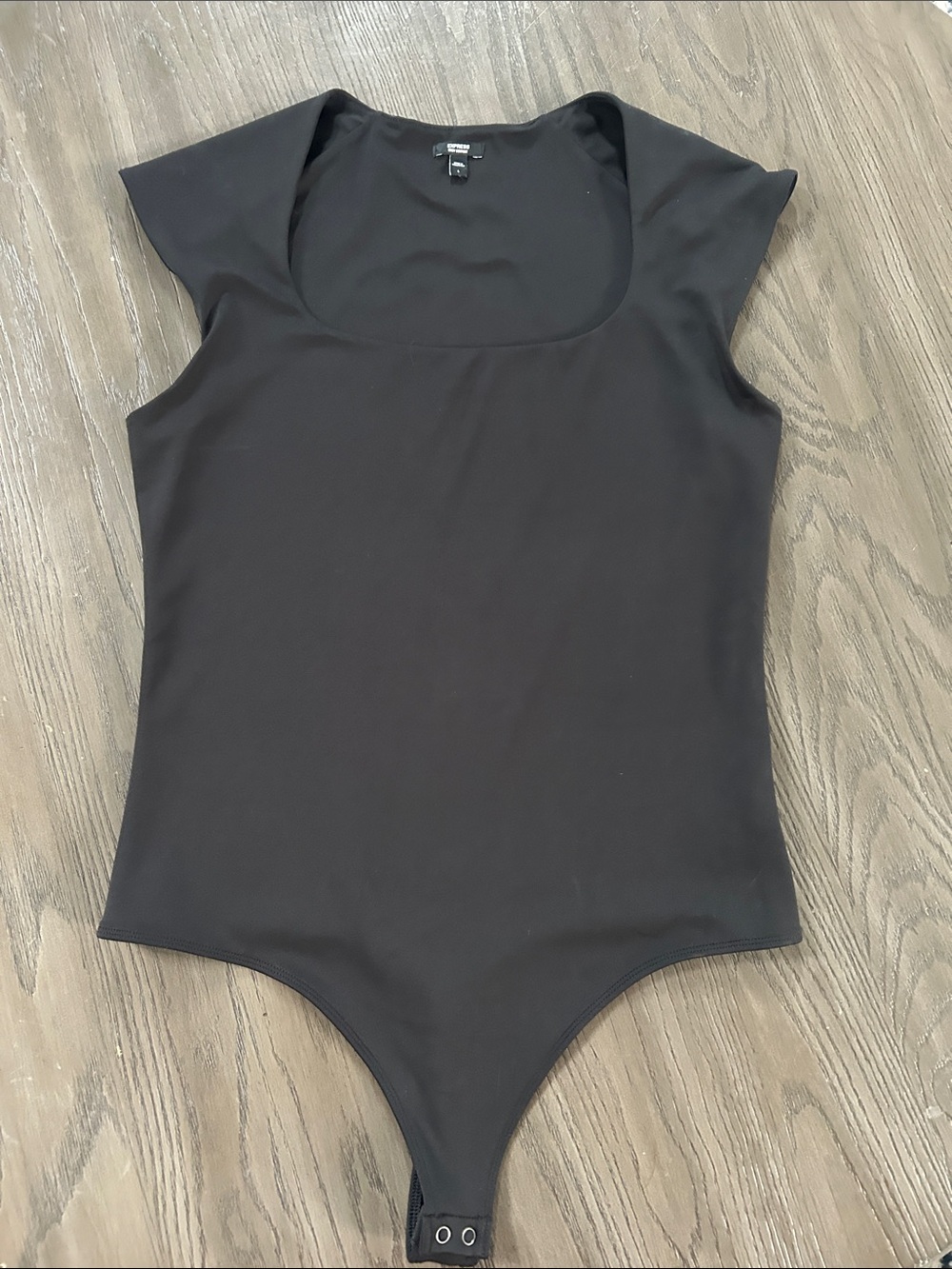 Express Black Scoop-Neck One-Piece Swim Bodysuit